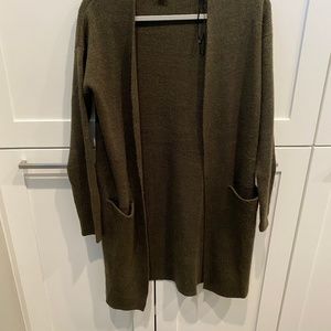 HM olive green cardigan